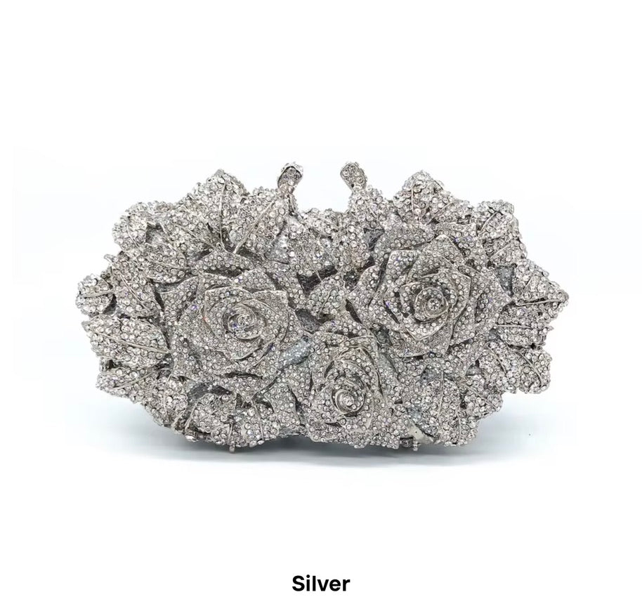 Mermaid Shell-Shaped Acrylic Evening Bag – Clear Diamond Embellished Clutch with Detachable Chain.