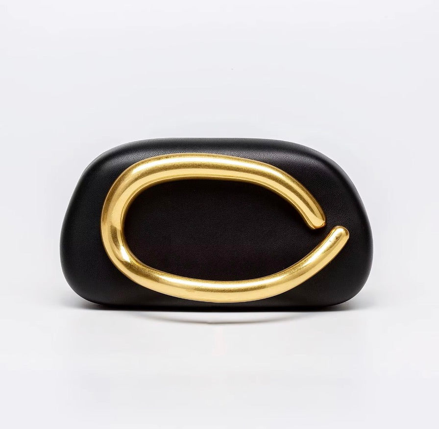 Sculptural Seashell Marble Clutch – Premium Acrylic Shoulder Bag with Detachable Metallic Chain.