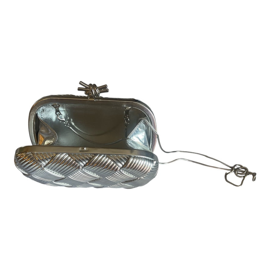 Previc Luxury Minaudière Woven Box Clutch with Crystal Clasp – Elegant Evening Bag