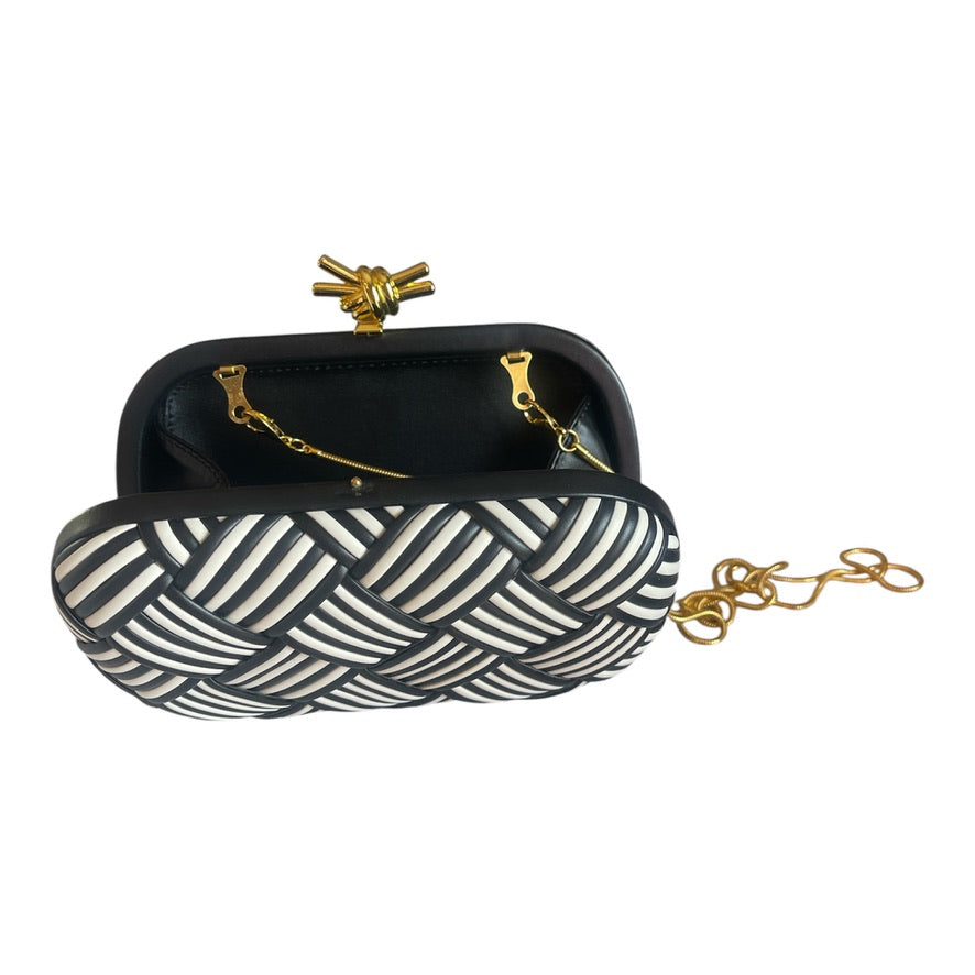 Previc Luxury Minaudière Woven Box Clutch with Crystal Clasp – Elegant Evening Bag