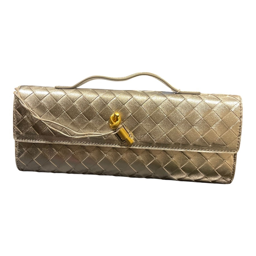 Previc Rectangular Hard-Case Woven Evening Clutch