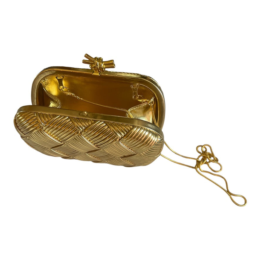 Previc Luxury Minaudière Woven Box Clutch with Crystal Clasp – Elegant Evening Bag