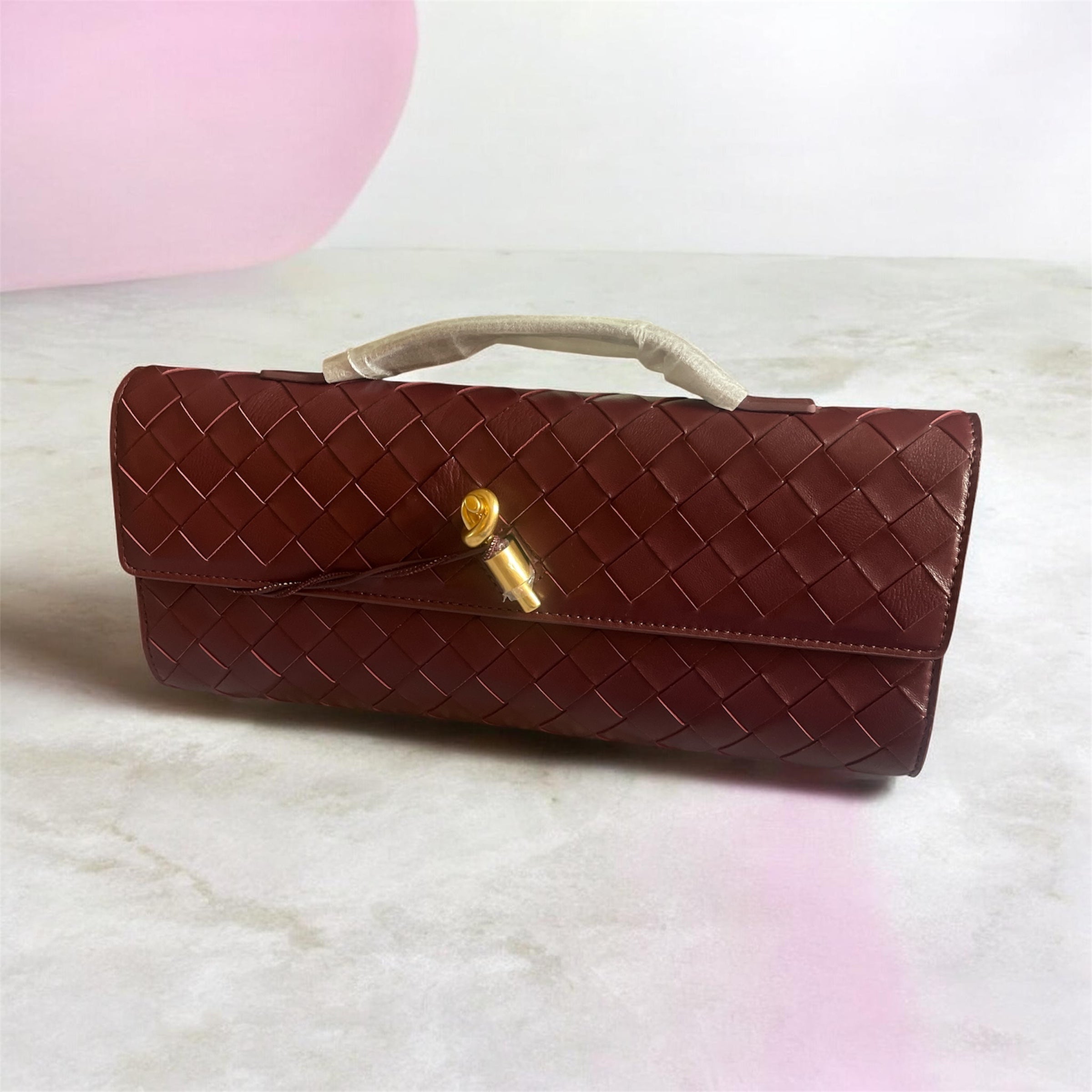 Elegant rectangular hard-case clutch