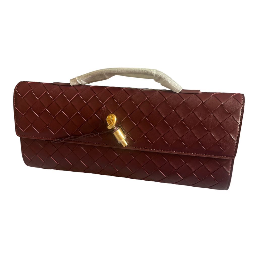 Elegant rectangular hard-case clutch